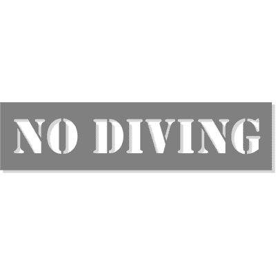 3" Letter No Diving Stencil | 6" x 24"