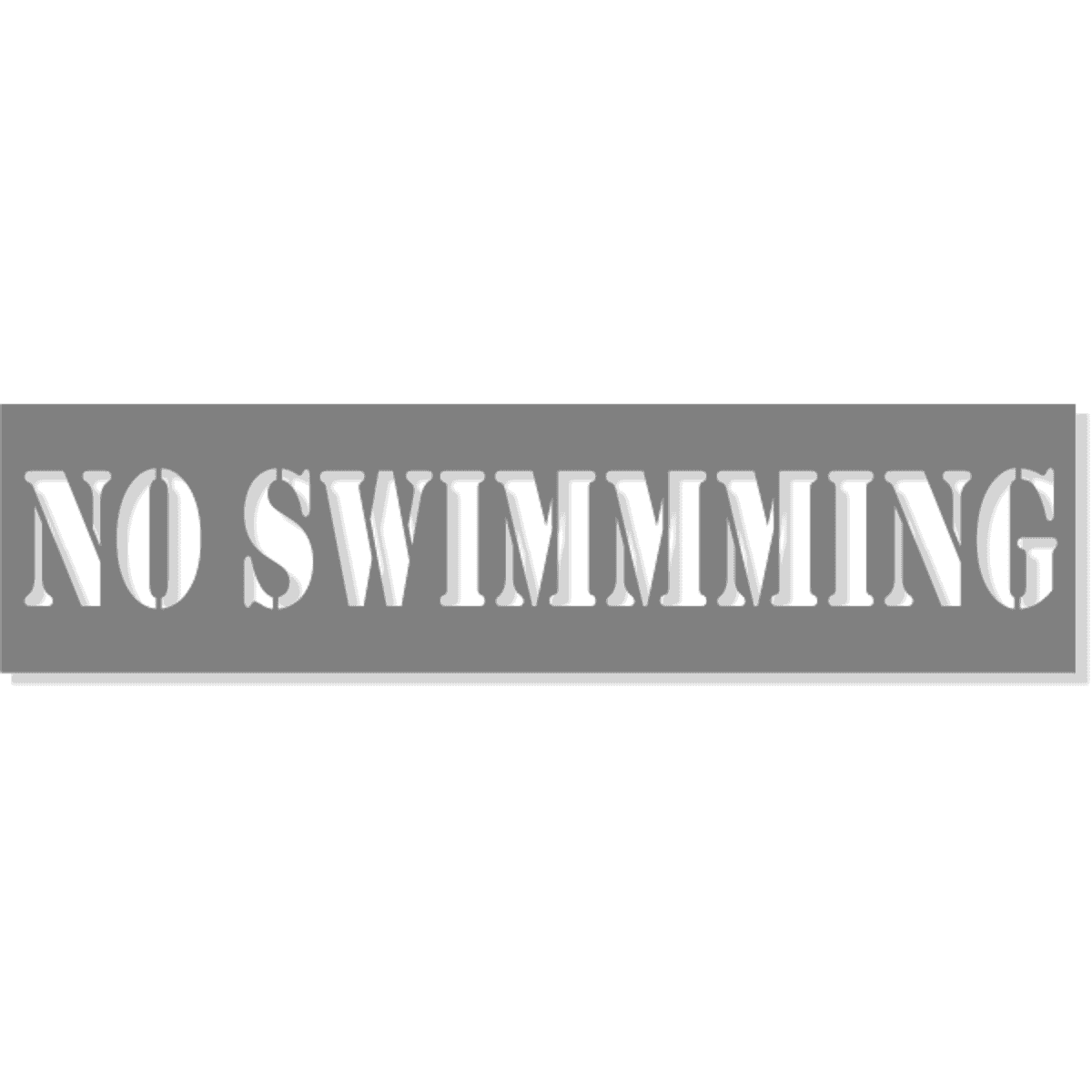 3" Letter No Swimming Stencil | 6" x 24"