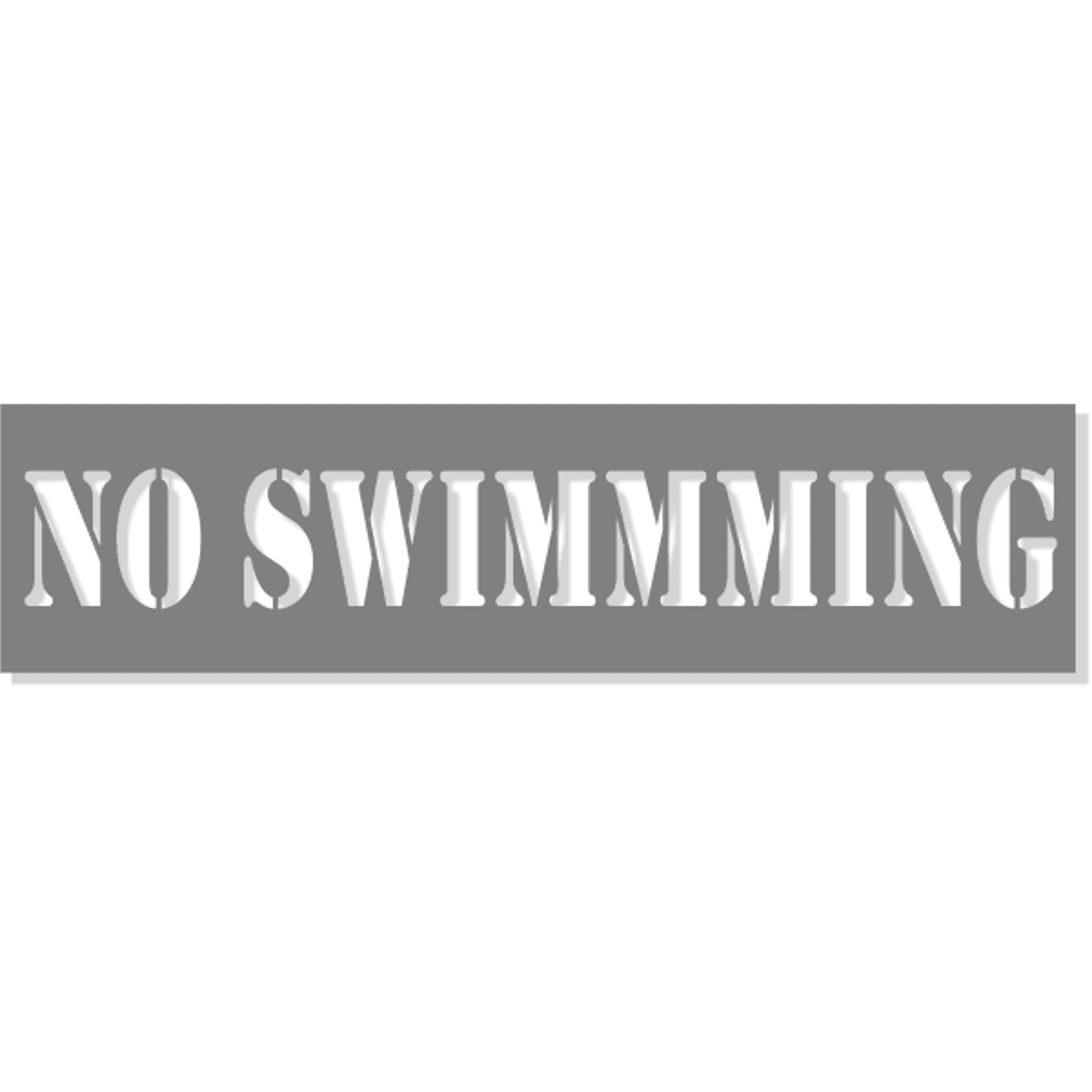 3" Letter No Swimming Stencil | 6" x 24"