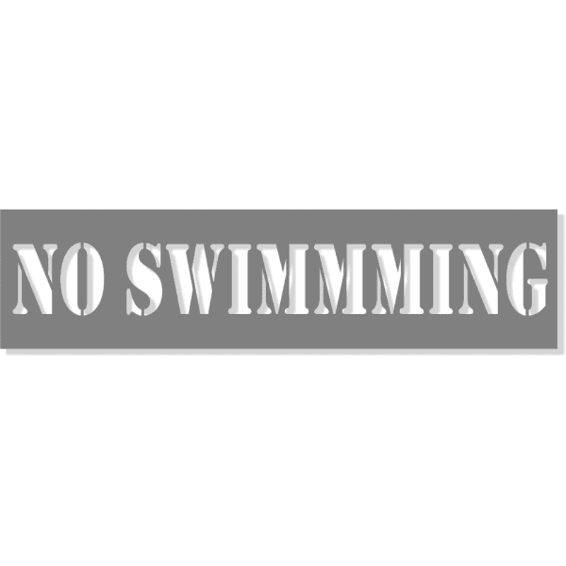 3" Letter No Swimming Stencil | 6" x 24"