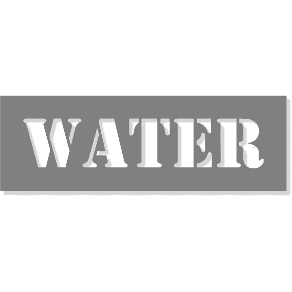 3" Letter 6" x 18" Water Stencil