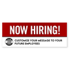 Custom Logo Now Hiring Vinyl Banner In Red - 3x8