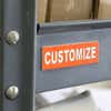 1x3 small engraved plastic sign with "customize" written on it
