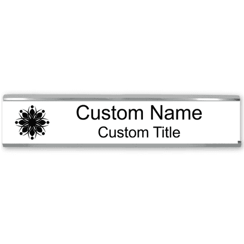 Large Aluminum Holder with Engraved Cubicle Name Plate with Aluminum Holder