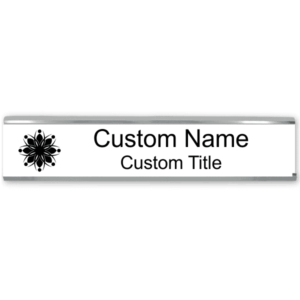 Large Aluminum Holder with Engraved Cubicle Name Plate with Aluminum Holder