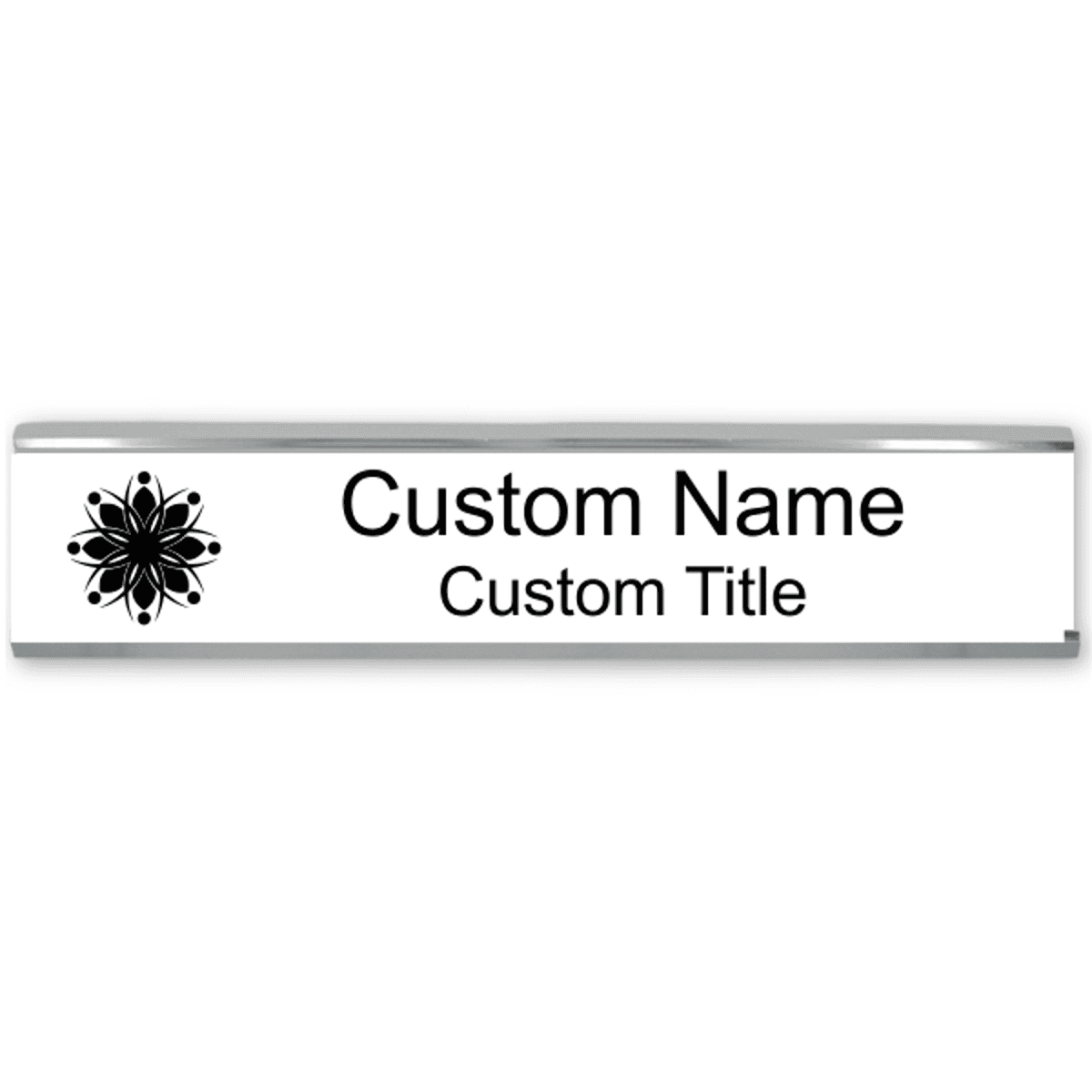 Engraved Cubicle Name Plate with Aluminum Holder - Large