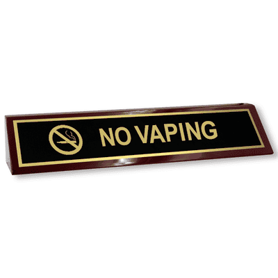 No Vaping Wood Desk Block