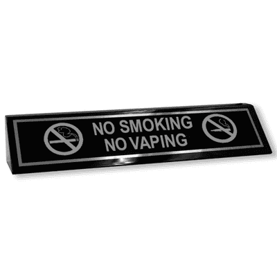 No Smoking No Vaping Wood 2" x 10" Desk Block - alternate view