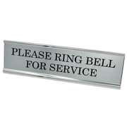 Please Ring Bell for Service 2" x 8" Desk Plate