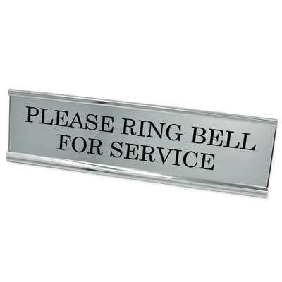 Please Ring Bell for Service Desk Plate | 2" x 8"