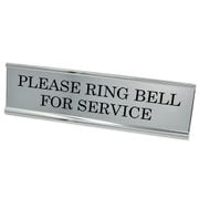 Please Ring Bell for Service 2" x 8" Desk Plate