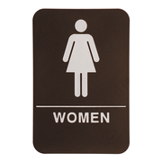 Brown 9" x 6" Women's ADA Braille Restroom Sign