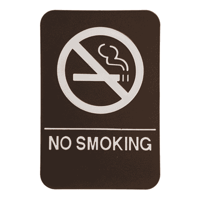 Brown No Smoking Sign w/ Braille
