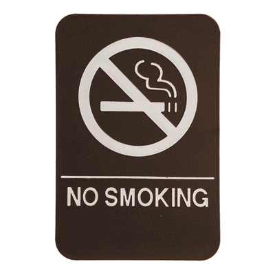 Brown No Smoking Sign w/ Braille