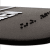 Close up of the Braille on the ADA sign