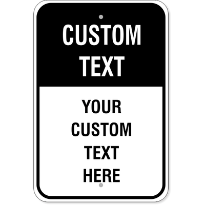 6 Line Custom Text Black Background Aluminum Sign | 18" x 12"