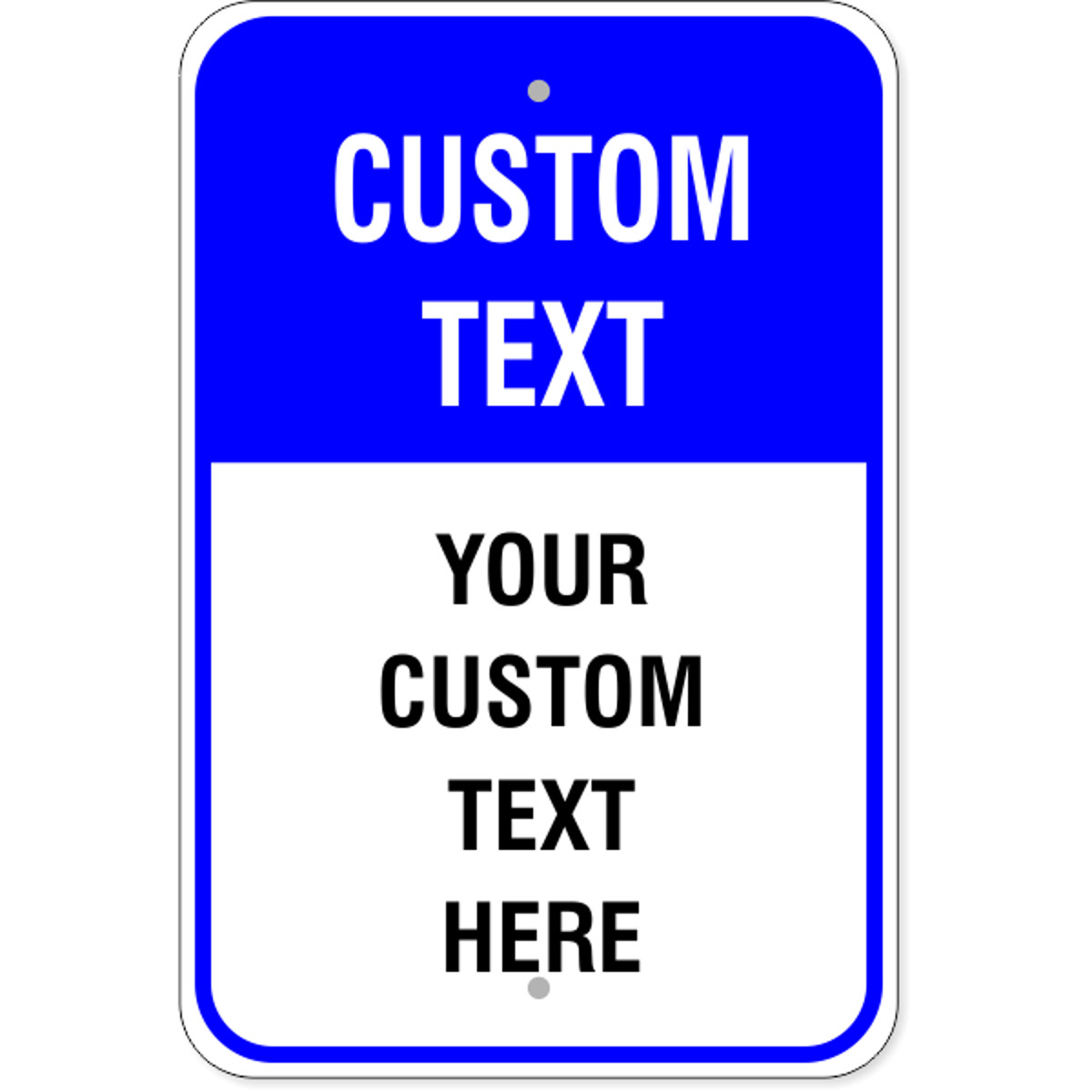 6 Line Custom Text Blue Background Aluminum Sign | 18" x 12"