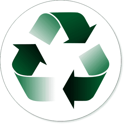 6" Round Gradient Recycle Decal