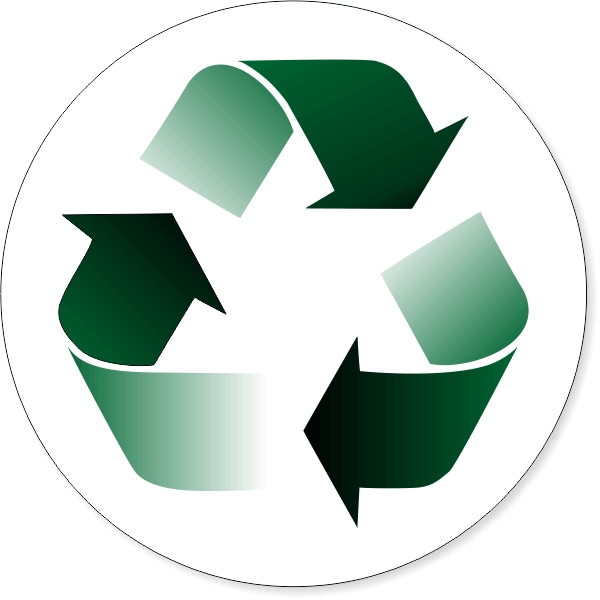 6" Round Gradient Recycle Decal