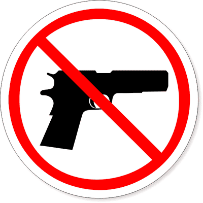 6" Round No Firearm Decal