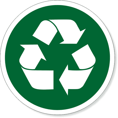 6" Round Recycle Decal