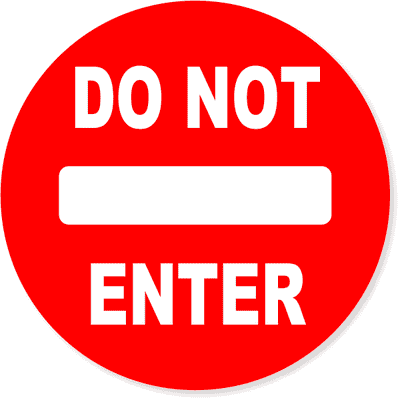 6" Round Red Do Not Enter Decal