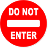 6" Round Red Do Not Enter Decal
