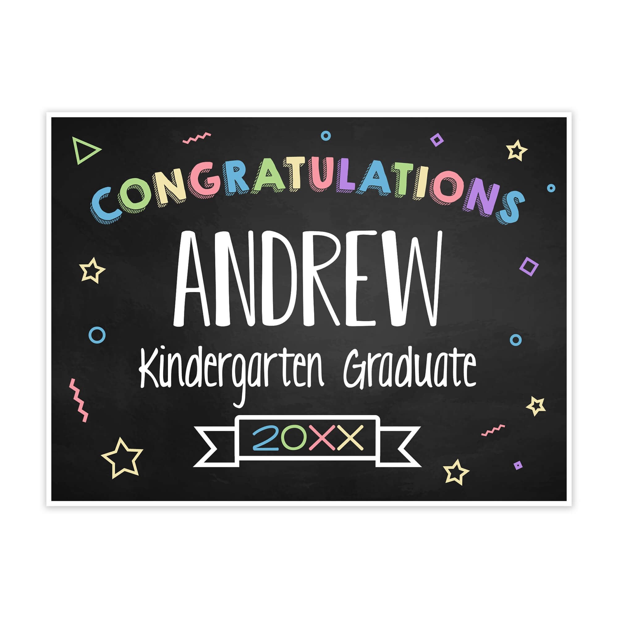 Colorful Kindergarten Graduation Yard Sign