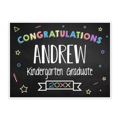Colorful Kindergarten Graduation Yard Sign