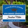 8th Grade Graduation Yard Sign Next to Pavement