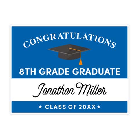 Congratulations 8th Grade Graduate Custom Yard Sign