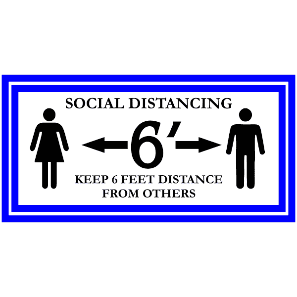 Rectangle Keep 6 Feet Distance Floor Decal