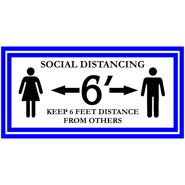 Rectangle Keep 6 Feet Distance Floor Decal