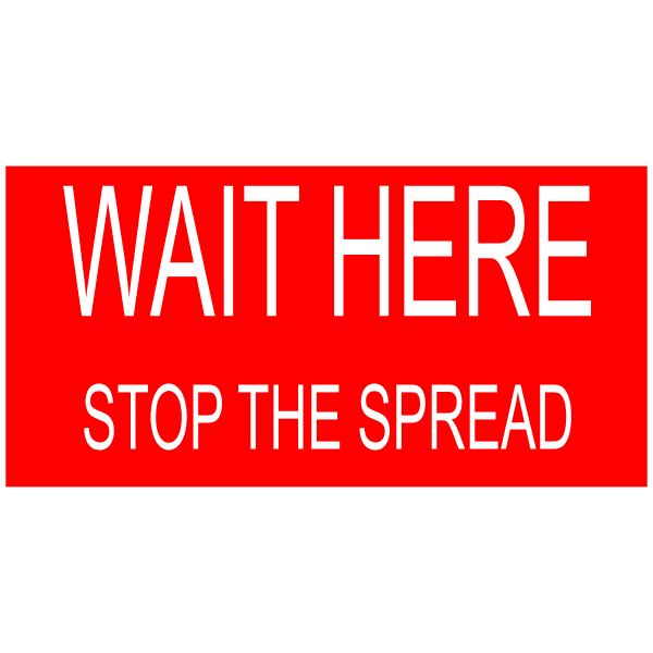 Rectangle Wait Here Floor Decal