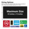 Various size options of the ADA signs