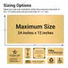 Various engraved brass sign sizes next to each other 