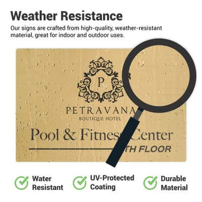 Horizontal Engraved 4" x 14" Heavy Brass Signs - alternate view