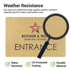 Information about the weather resistance of engraved brass signs