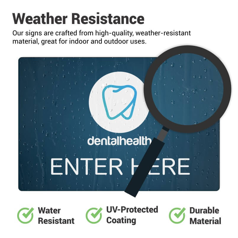 Information about the weather resistance of printed plastic signs