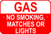 No Smoking Gas Aluminum Sign | 12" x 18"