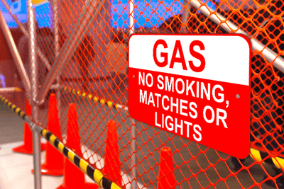 No Smoking Gas 12" x 18" Aluminum Sign - alternate view
