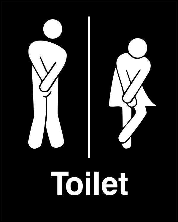 Engraved Unisex Funny Uncomfortable Stick Figure Bathroom Sign Custom 