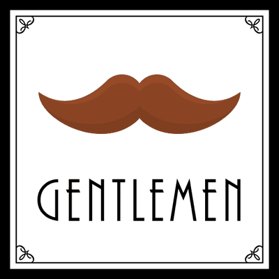 Custom Square Full Color Art Deco Men's Bathroom Sign