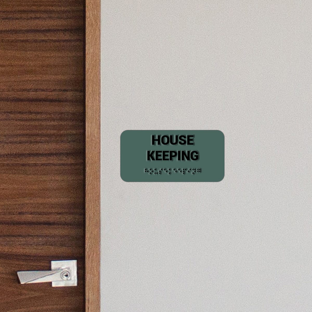 Green ADA Sign To Label A Room For Housekeeping