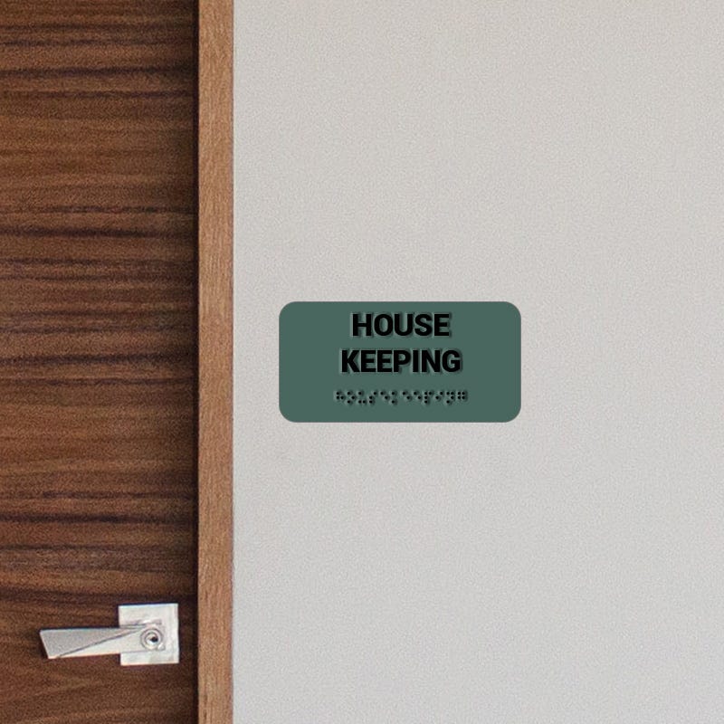 Green ADA Sign To Label A Room For Housekeeping