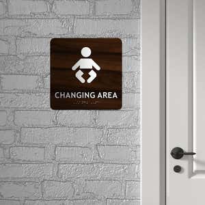 Brown Square ADA Sign For A Baby Changing Station