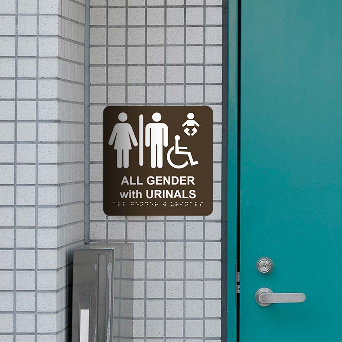 Brown ADA Restroom Sign