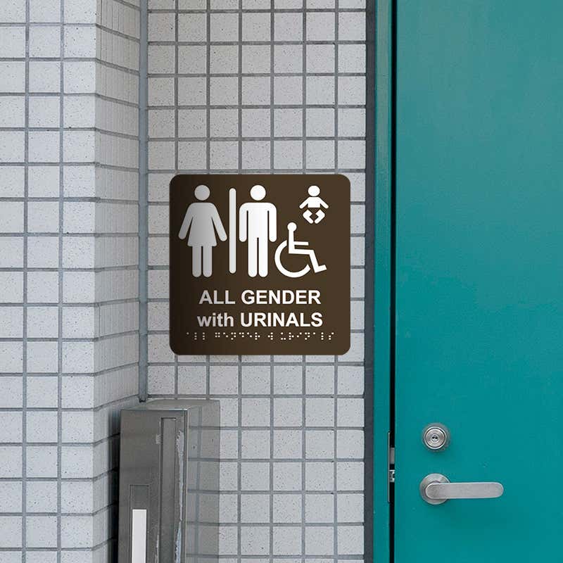 Brown ADA Restroom Sign