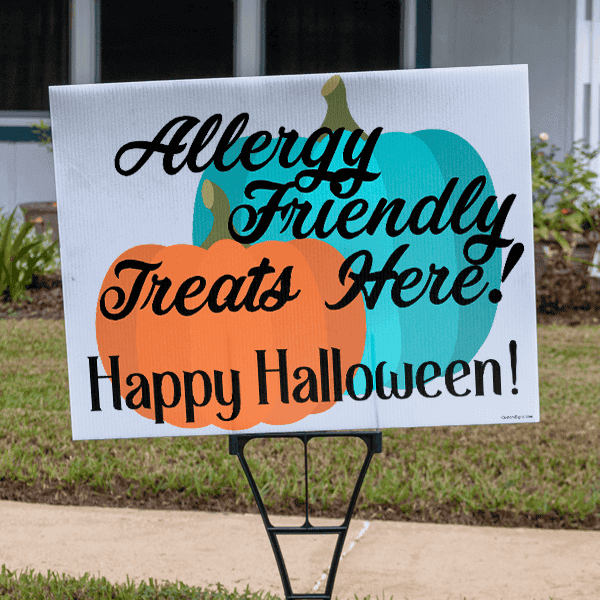 "Allergy Free Treats Here" Halloween Yard Sign