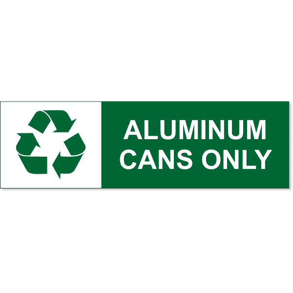 3" x 10 Aluminum Can Recycle Decal